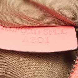 Pre Owned Bally Pink Textured Leather Zip Camera Crossbody Bag