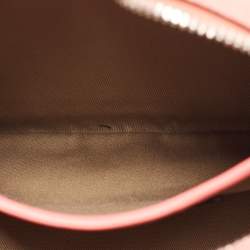 Pre Owned Bally Pink Textured Leather Zip Camera Crossbody Bag