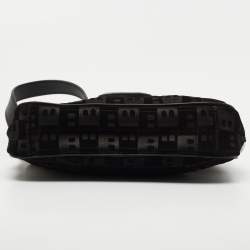 Pre Owned Bally Black Suede and Leather Logo Shoulder Bag