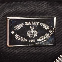 Pre Owned Bally Black Suede and Leather Logo Shoulder Bag