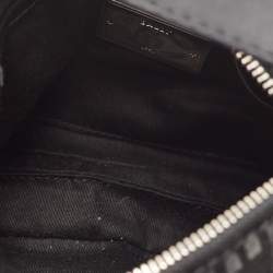 Pre Owned Bally Black Suede and Leather Logo Shoulder Bag