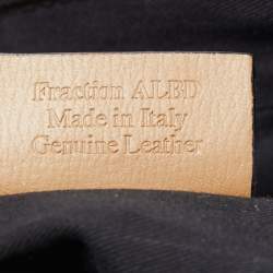 Bally Dark Blue/Beige Nylon and Leather Shoulder Bag