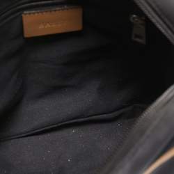 Bally Dark Blue/Beige Nylon and Leather Shoulder Bag
