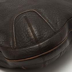 Pre Owned Bally Dark Brown Leather Chain Hobo
