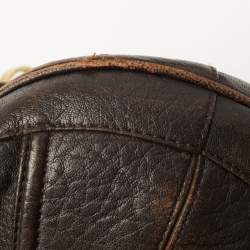 Pre Owned Bally Dark Brown Leather Chain Hobo