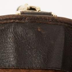 Pre Owned Bally Dark Brown Leather Chain Hobo