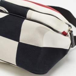 Pre Owned Bally Multicolor Canvas and Leather Double Pocket Hobo