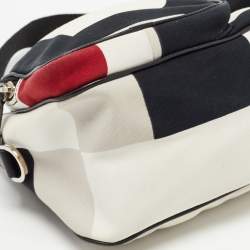 Pre Owned Bally Multicolor Canvas and Leather Double Pocket Hobo