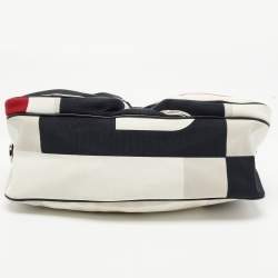 Pre Owned Bally Multicolor Canvas and Leather Double Pocket Hobo