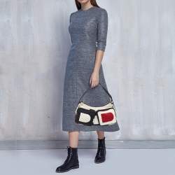 Pre Owned Bally Multicolor Canvas and Leather Double Pocket Hobo