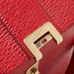 Bally Red Textured Leather Flap Crossbody Bag