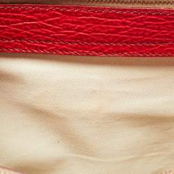 Bally Red Textured Leather Flap Crossbody Bag