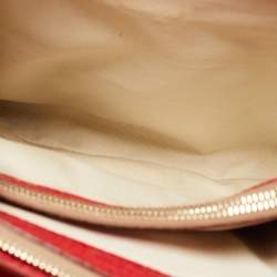 Bally Red Textured Leather Flap Crossbody Bag