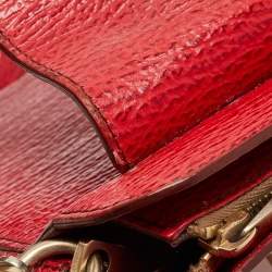 Bally Red Textured Leather Flap Crossbody Bag