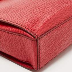 Bally Red Textured Leather Flap Crossbody Bag