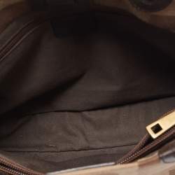 Bally Brown Printed Fabric and Leather Tote