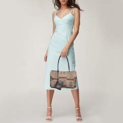Bally Brown Printed Fabric and Leather Tote