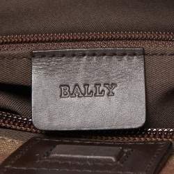 Bally Brown Printed Fabric and Leather Tote