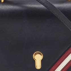 Pre Owned Bally Black Leather Flap Crossbody Bag