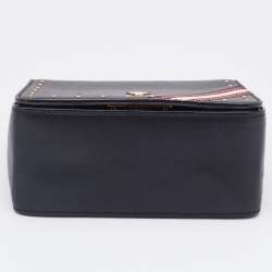 Pre Owned Bally Black Leather Flap Crossbody Bag