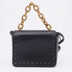 Pre Owned Bally Black Leather Flap Crossbody Bag