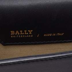 Pre Owned Bally Black Leather Flap Crossbody Bag