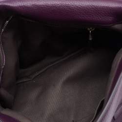 Pre Owned Bally Purple Leather Flap Shoulder Bag