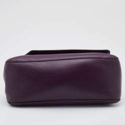 Pre Owned Bally Purple Leather Flap Shoulder Bag