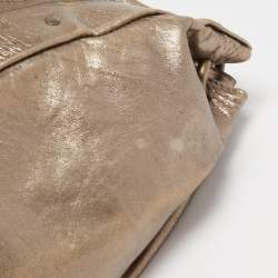 Pre Owned Bally Metallic Green Quilted Leather Moreen Hobo