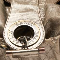 Pre Owned Bally Metallic Green Quilted Leather Moreen Hobo