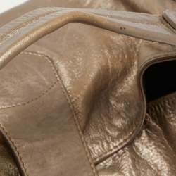 Pre Owned Bally Metallic Green Quilted Leather Moreen Hobo