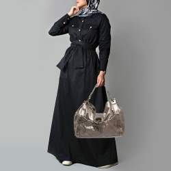 Pre Owned Bally Metallic Green Quilted Leather Moreen Hobo