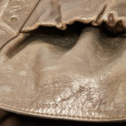 Pre Owned Bally Metallic Green Quilted Leather Moreen Hobo