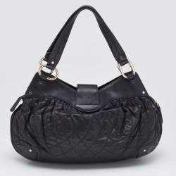 Pre Owned Bally Black Quilted Leather Moreen T Hobo
