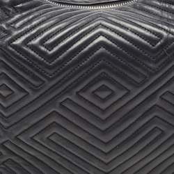 Pre Owned Bally Black Quilted Leather Zip Shoulder Bag