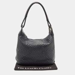 Pre Owned Bally Black Quilted Leather Zip Shoulder Bag