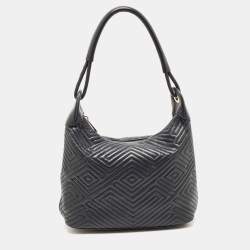 Bally Black Quilted Leather Zip Shoulder Bag