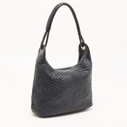 Pre Owned Bally Black Quilted Leather Zip Shoulder Bag