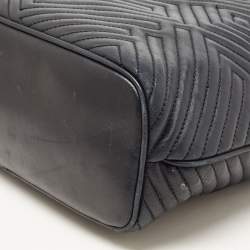 Pre Owned Bally Black Quilted Leather Zip Shoulder Bag