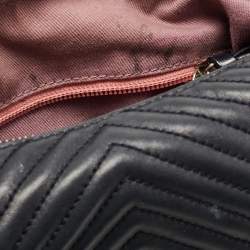 Pre Owned Bally Black Quilted Leather Zip Shoulder Bag