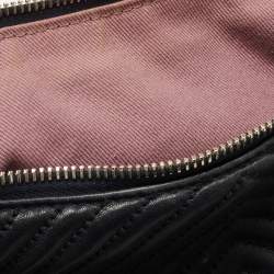 Pre Owned Bally Black Quilted Leather Zip Shoulder Bag