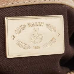 Bally Brown/Beige Suede Tassel Frame Satchel