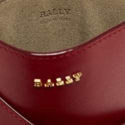 Pre Owned Bally Red Leather Document Crossbody Bag