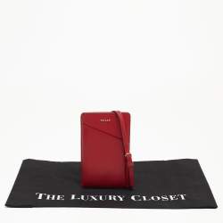 Pre Owned Bally Red Leather Document Crossbody Bag