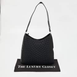 Bally Black Quilted Nylon Hobo