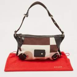 Bally Multicolor Canvas and Leather Shoulder Bag