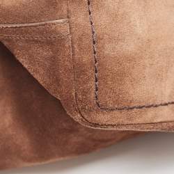 Pre Owned Bally Brown Suede and Leather Front Pocket Tote