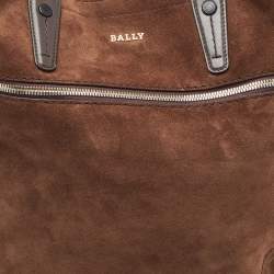 Pre Owned Bally Brown Suede and Leather Front Pocket Tote