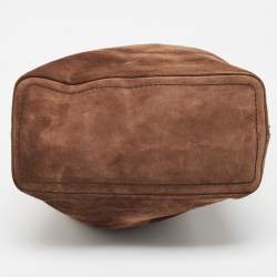 Pre Owned Bally Brown Suede and Leather Front Pocket Tote