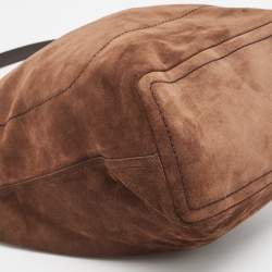 Pre Owned Bally Brown Suede and Leather Front Pocket Tote